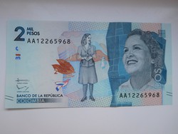 Kolumbia 2000 pesos 2015 UNC