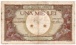 Románia 1000 román lei, 1936, ritka, apró tűnyomokkal
