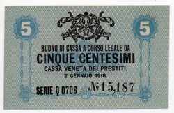Olaszország 5 olasz centesimi, 1918, UNC