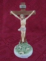 GOEBEL W. Germany figurális szobor, Jézus Krisztus a kereszten, magassága 18 cm. 