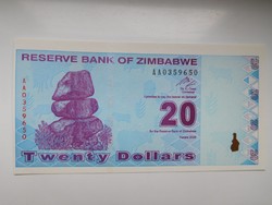 Zimbabwe 20 dollár 2009 UNC