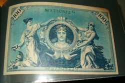 100 márka német  régi kék bankjegy papirpénz 1 forintról Kiárusítás jó licitálást
