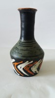 Gorka Lívia - díszhal dekoros váza, jelzett, 16 cm