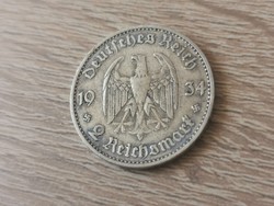 1934 ezüst"feliratos" 2 márka,Ritka