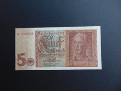5 márka 1942 Németország nagyon szép ropogós bankjegy