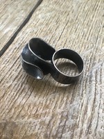Régi patinás kézműves Modernista ezüst gyűrű