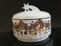 Eschenbach porcelán karácsonyi fedeles kekszes doboz
