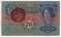 20 korona 1913 magyar bélyegzés 2. Nagyon szép