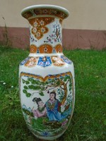 Hatalmas kézzel festett antik kínai váza nagyon finom porcelánból (2) darab 46,5 cm igényes darab