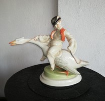 Beautiful Herend goose matyi, nipple, nostalgia piece, collector's beauty, 21 cm high.