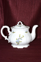 Zsolnay kék barack virágos teás kiöntő  ( DBZ 00104 )