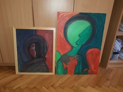 Két festmény, egy elkövető, 50x70 és 40x50 centisek, olaj