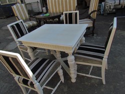Antique Neo-Renaissance table + 4 chairs (restored)