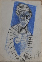 Fontos István, magyar expresszionista művész, portré, 1920