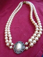 Antik kétsoros szecessziós  gyöngy collier a 50- 60 as évekből rendkívül pompás  nyakék