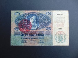 50 korona 1914 Magyarország Felülbélyegzés  