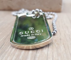 Gucci ezüst dögcédula  38 g. - nyaklánc