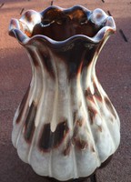 Folyatott mázas nagyméretű Gmundner művészeti osztrák kerámia váza
