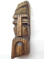 Koczogh András szobrászművész régi nagyméretű fafaragás, falidísz   45 cm