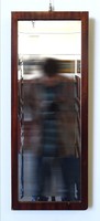 1A815 Antik fazettázott tükör 29.5 x 76 cm