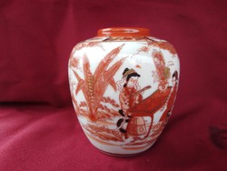1233 Kézzel festett jelenetes japán váza 11 cm 