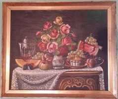 Painting, still life, marked, from 1941, impulsive, decorative