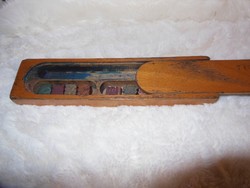 Fa - Antik  -  Osztrák - tolltartó - 23,5 x 5,5 x 2,5 cm - szép állapot 