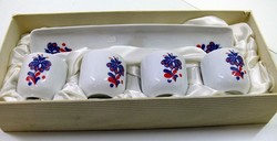Eredeti Hollóházi porcelánok pálinkás kupicák ajándék alátét tálcával dobozban jelzett