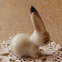  Hollóházi porcelán mini art deco nyuszika