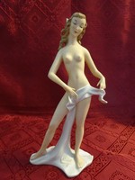 Schau Bach Kunst német porcelán figura, fürdőző lány, magassága 25 cm.