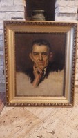 Karlovszky Bertalan festmény (1858-1938) Wigand Ede portré festmény 1933
