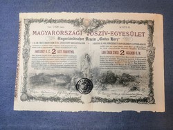 Magyarországi Jószív-Egyesület sorsjegy 2 Ft 1888