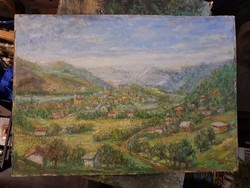 Váczi Lajos szép festménye, olaj, farost, 50x70
