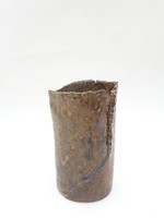 Iparművész kerámia váza - barna, fatörzs inspirálta munka