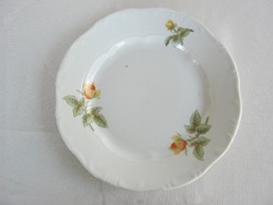 Zsolnay porcelán sárga rózsás süteményes tányér