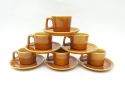 Gránit Kispest retro porcelán kávéskészlet, mokkás, eszpresszós csészék - 6 személyes készlet