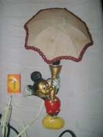 Retro, esernyős Miki egér fali lámpa, gyermek lámpa - fém test