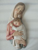 LEÁRAZTAM! Mária kis Jézussal art-deco fa falikép eladó.