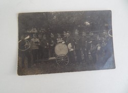 katona tűzoltó zenekar fénykép antik