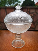 Hollóházi Antique Footed Glass Bonbonnière, Serving Dish