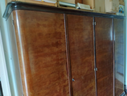 Négyajtós retro akasztós polcos tároló szekrény négy ajtós ruhásszekrény Vintage Cabinet Gardrobe