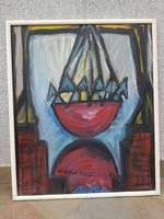 El Kazovszkij szignós festmény, olaj, farost, 50x60