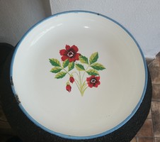 Gyönyörű Bonyhádi 26 cm-es  zománcos , Zománcozott tányér, tál. 