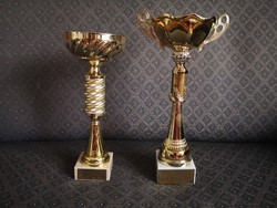 2 db dekorációs serleg / sport serleg / trófea - arany dekor