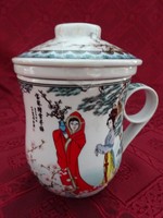 Japán porcelán teafőző, belső szűrővel, magassága 12,5 cm. Vanneki!