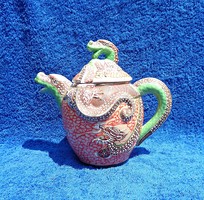Kézzel festett japán sárkány motívumos teáskanna