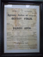Egressy Gábor / Nemzeti Színház plakát 1855