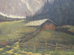 Landscape, Slovak or Austrian, Szepesi Kuska Style! Signed, displayed in a wooden frame!