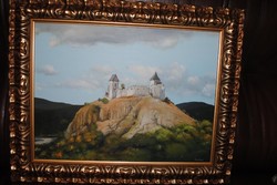 A painting by the painter Mária Szalkai of the summer garland castle.