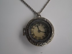 Bizsu .ÚJ -  Órás lánc - 40 cm - óra 3.5 x 05 cm - képet is lehet tenni bele